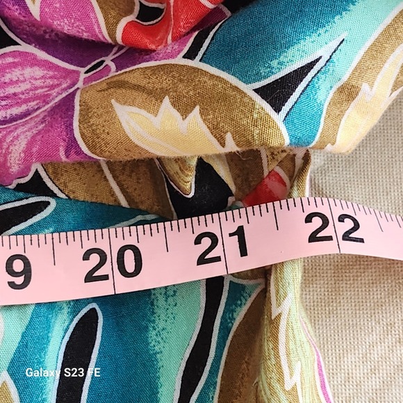 Hilo Hattie Floral Maxi Dress Women Size L Multicolor Tropical Hibiscus Ruffle - Picture 9 of 10